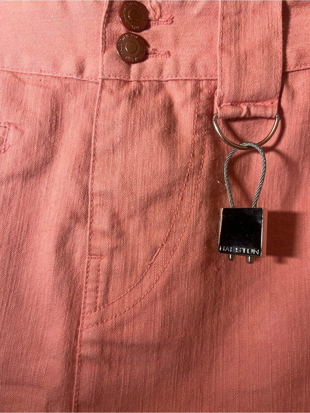 Halston Jeans pink denim skirt, vintage, NWOT - Picture 4 of 15